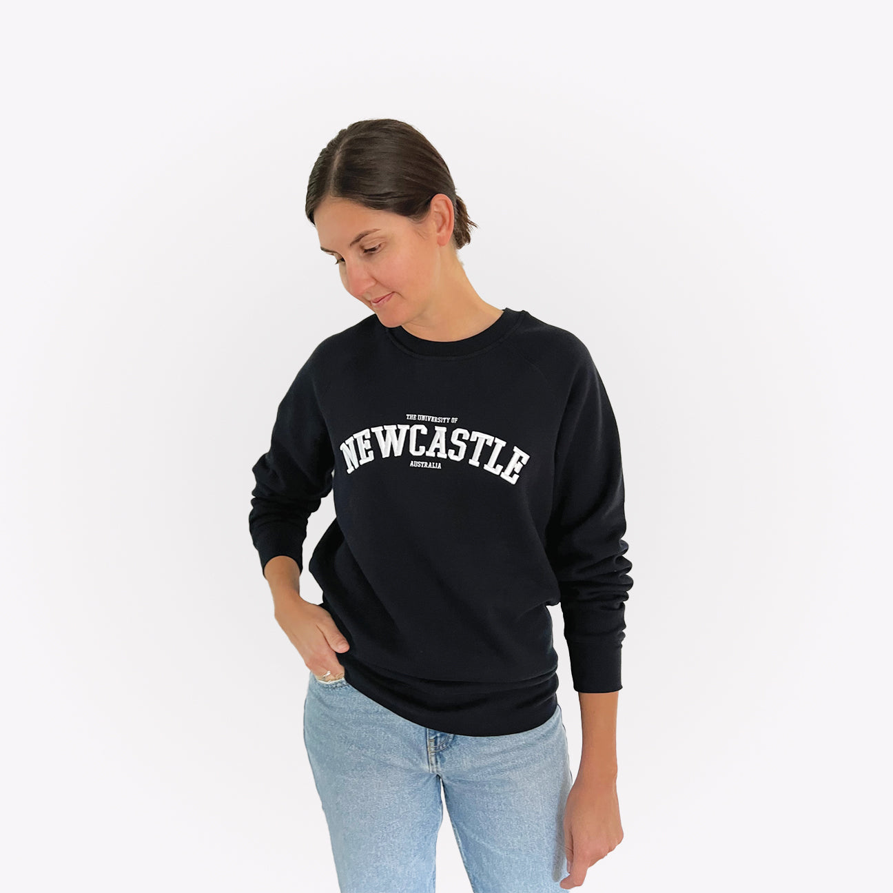 UNISEX VARSITY CREW SWEATER - NAVY
