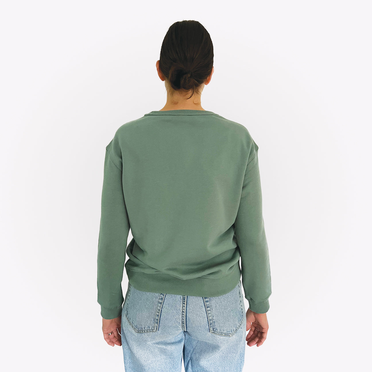 LADIES PREMIUM CREW SWEATER - SAGE