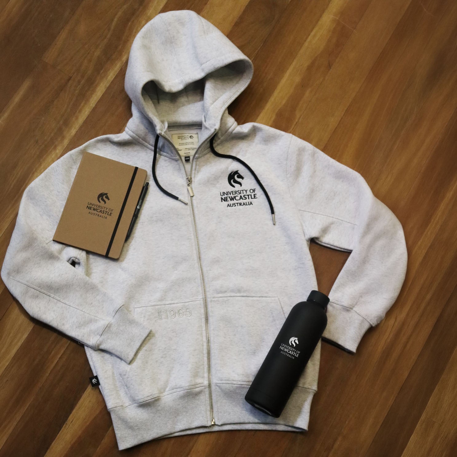 RENEW EMBROIDERED ZIP HOODIE - WHITE MARLE