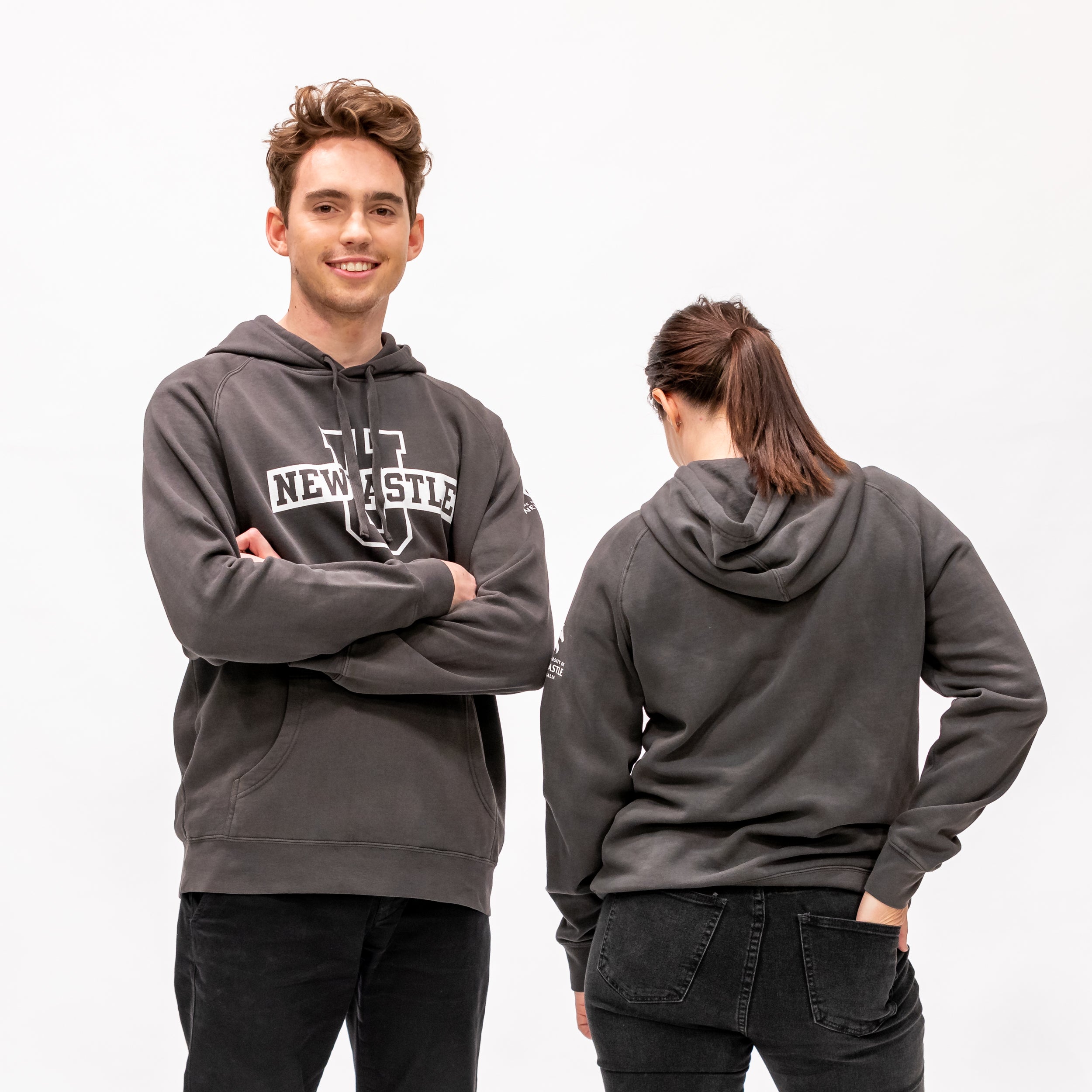 UNISEX CUSTOM FADED HOODIE - BLACK