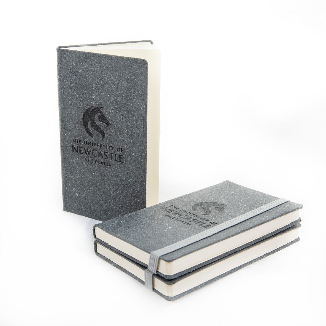 RECYCLED LEATHER POCKET NOTEBOOK - GREY