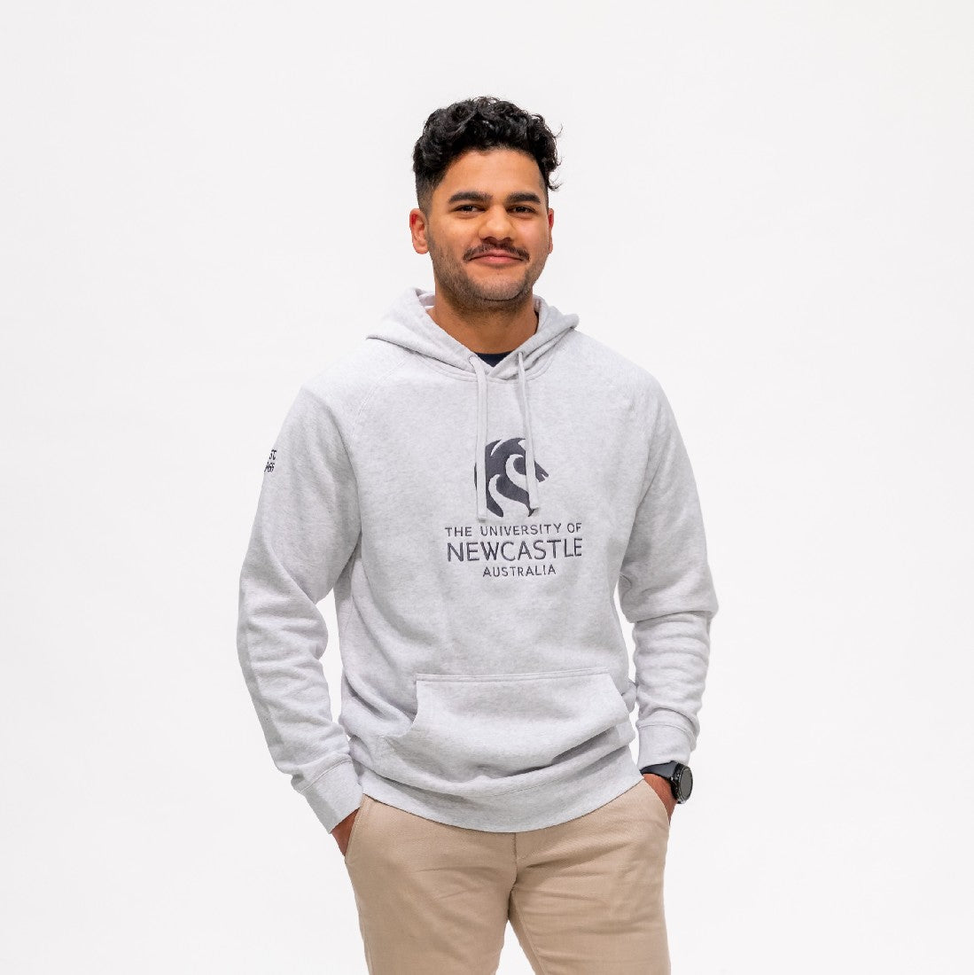 UNISEX EMBROIDERED ROO POCKET - WHITE MARLE