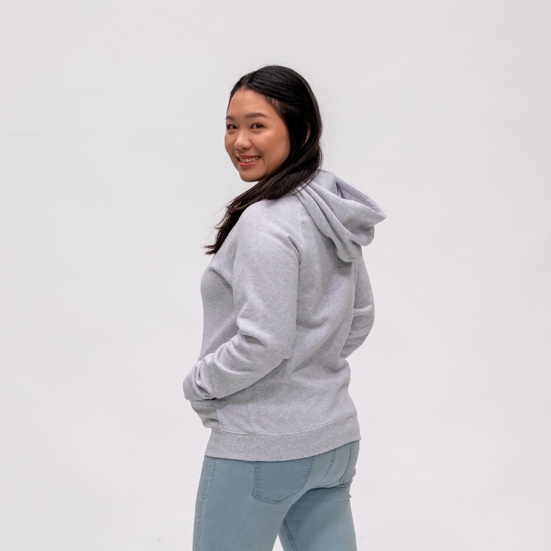 LADIES EMBROIDERED ROO POCKET - WHITE MARLE