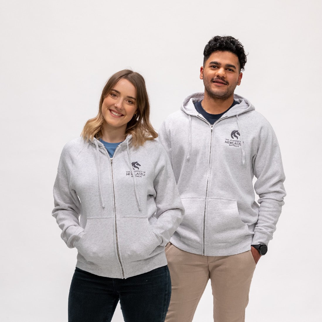 UNISEX EMBROIDERED ZIP POCKET - WHITE MARLE
