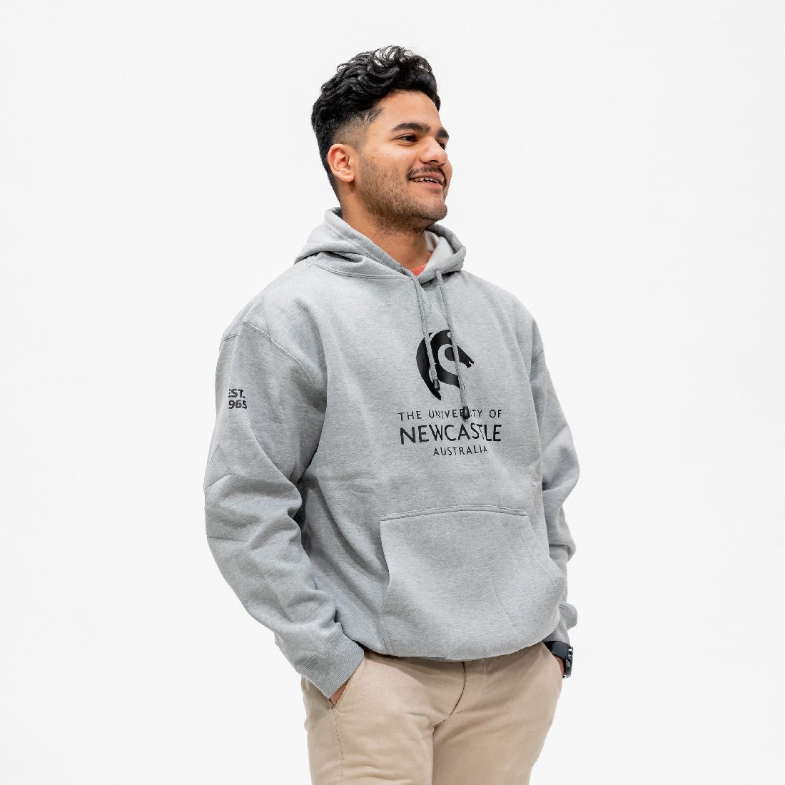 UNISEX PRINT ROO POCKET - GREY MARLE