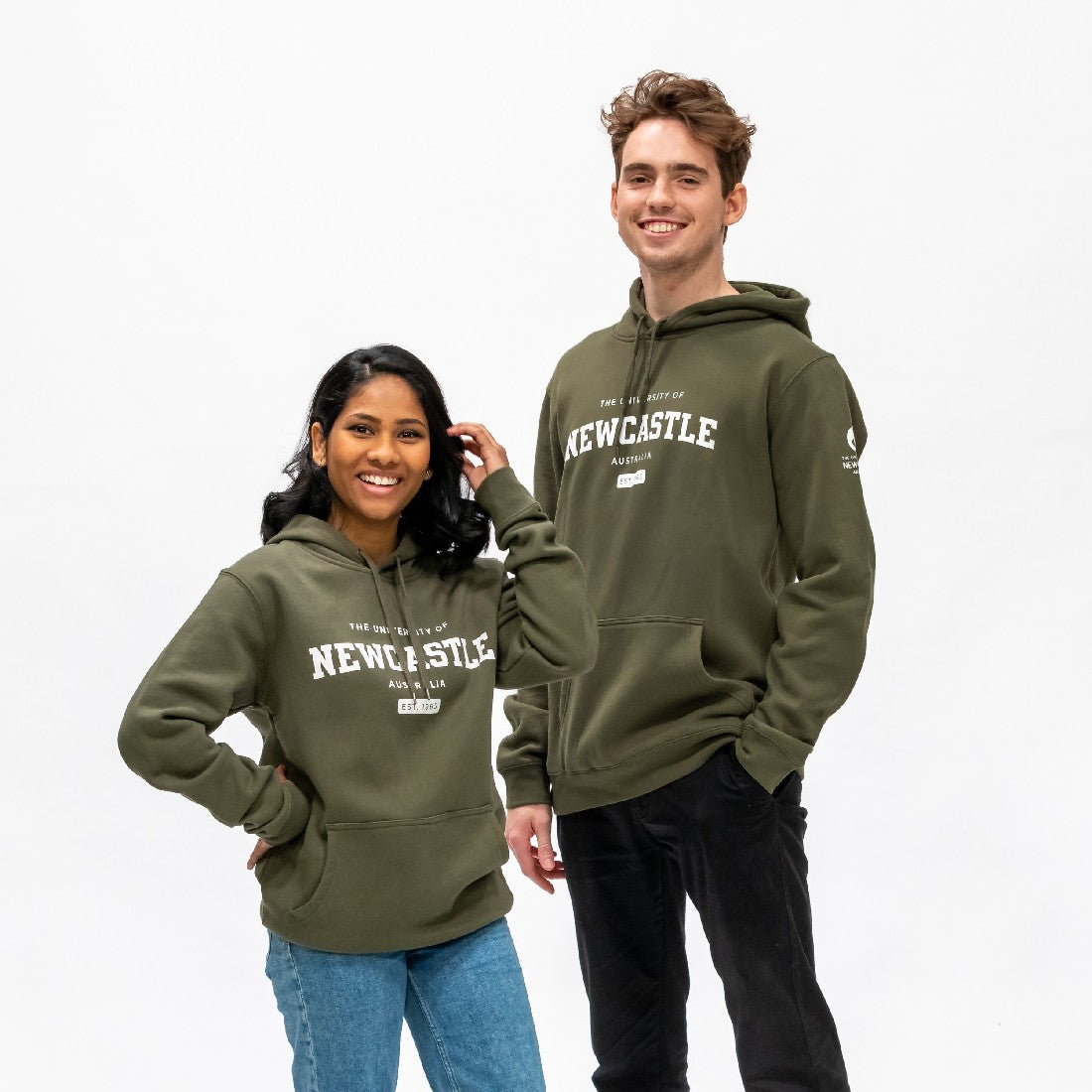 UNISEX VARSITY PRINT HOODIE - ARMY