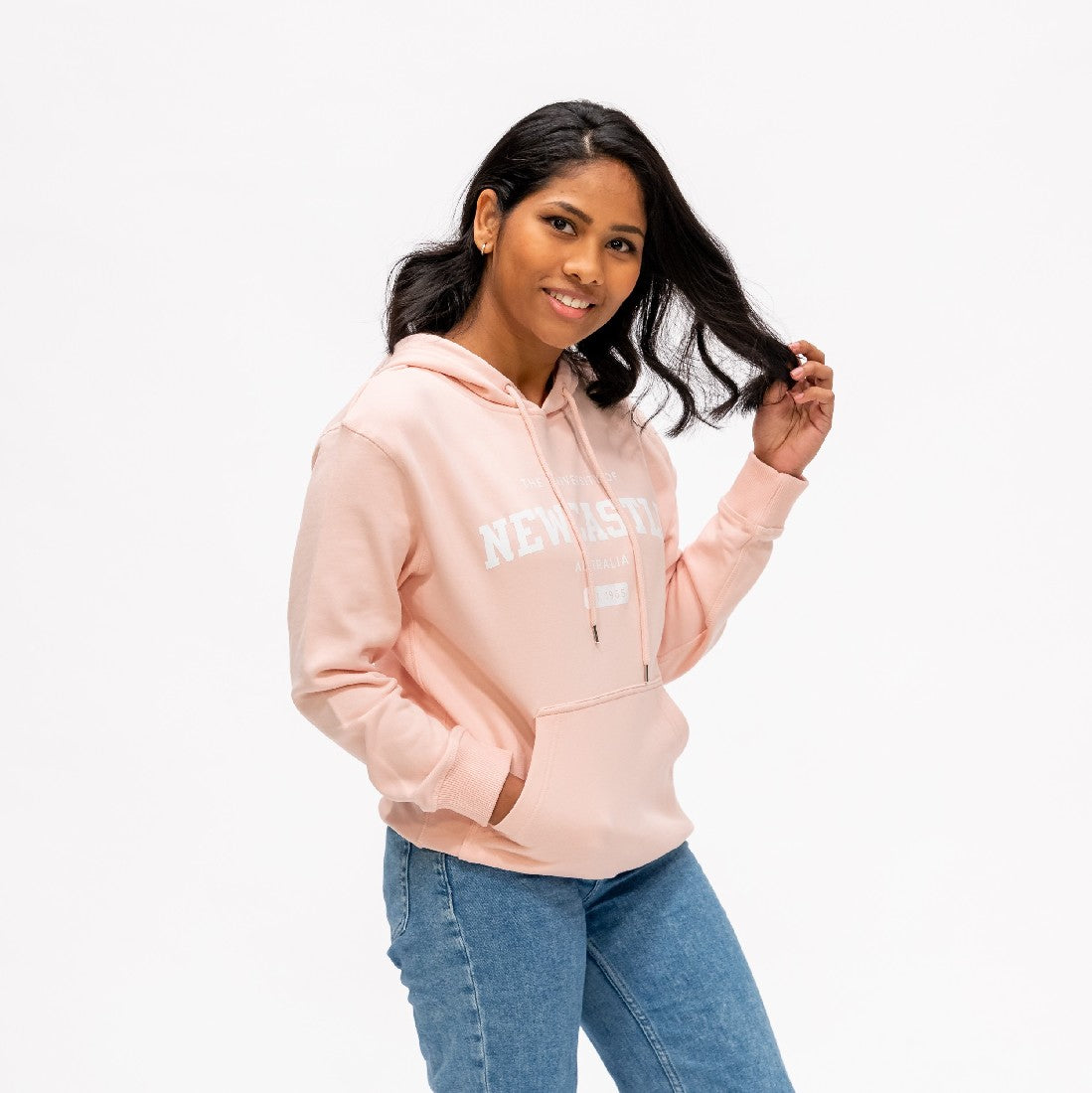 LADIES PREMIUM HOODIE - PALE PINK