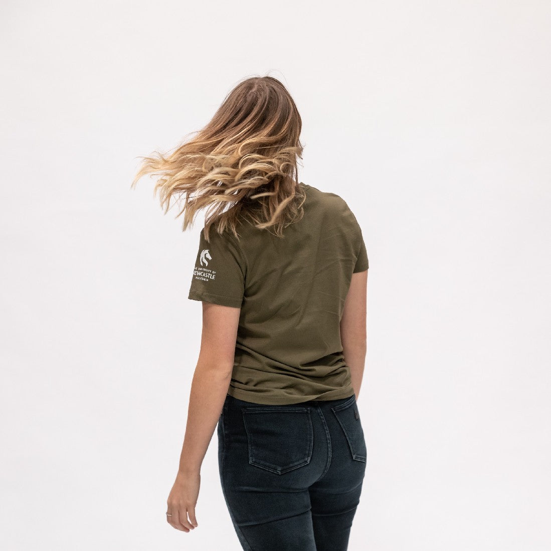 LADIES VARSITY PRINT TEE - ARMY