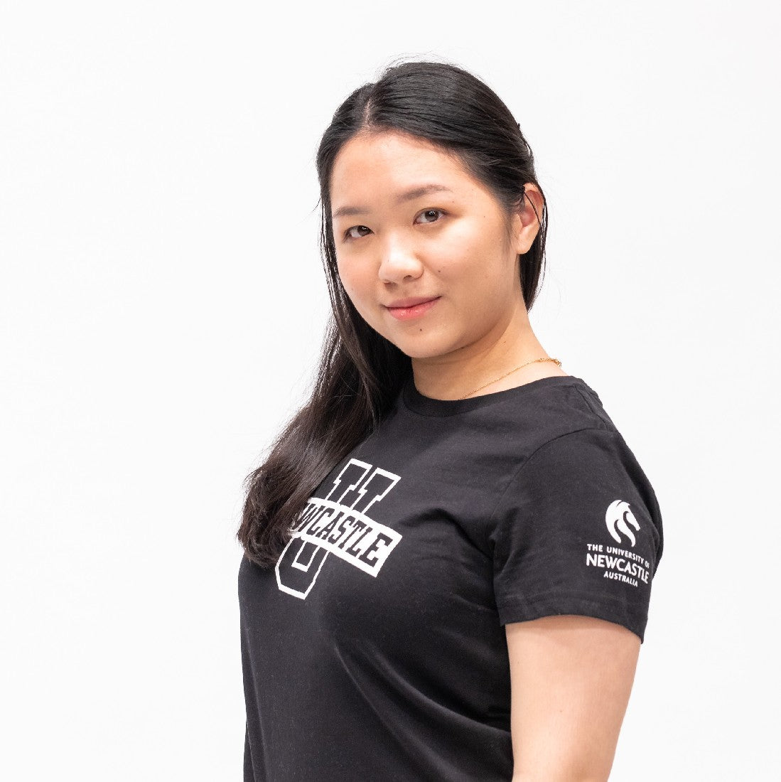 LADIES NEWCASTLE U PRINT TEE - BLACK