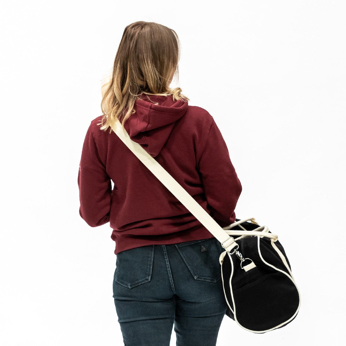 CONTRAST DUFFLE BAG - BLACK/NATURAL