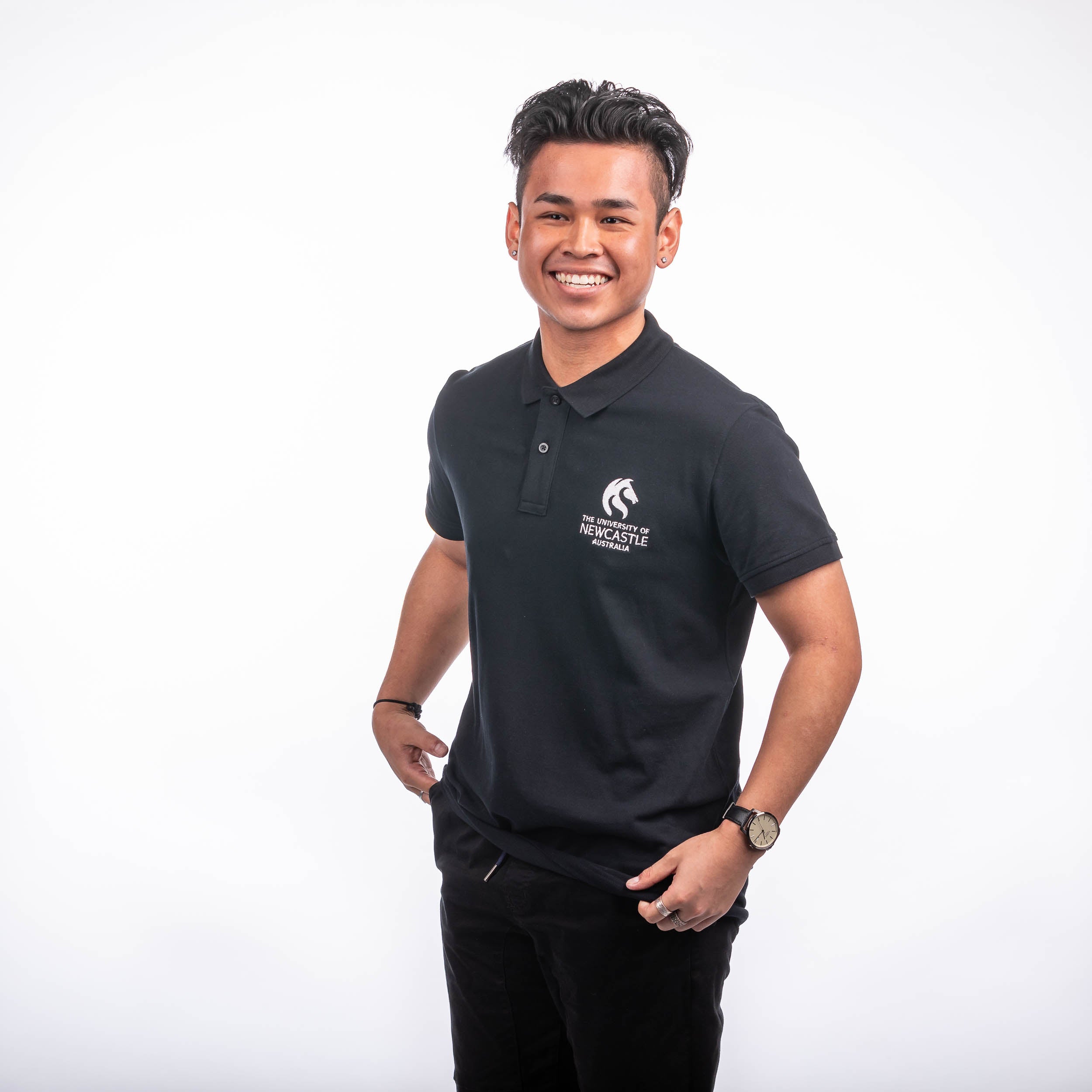 UNISEX PIQUE CORPORATE POLO - BLACK