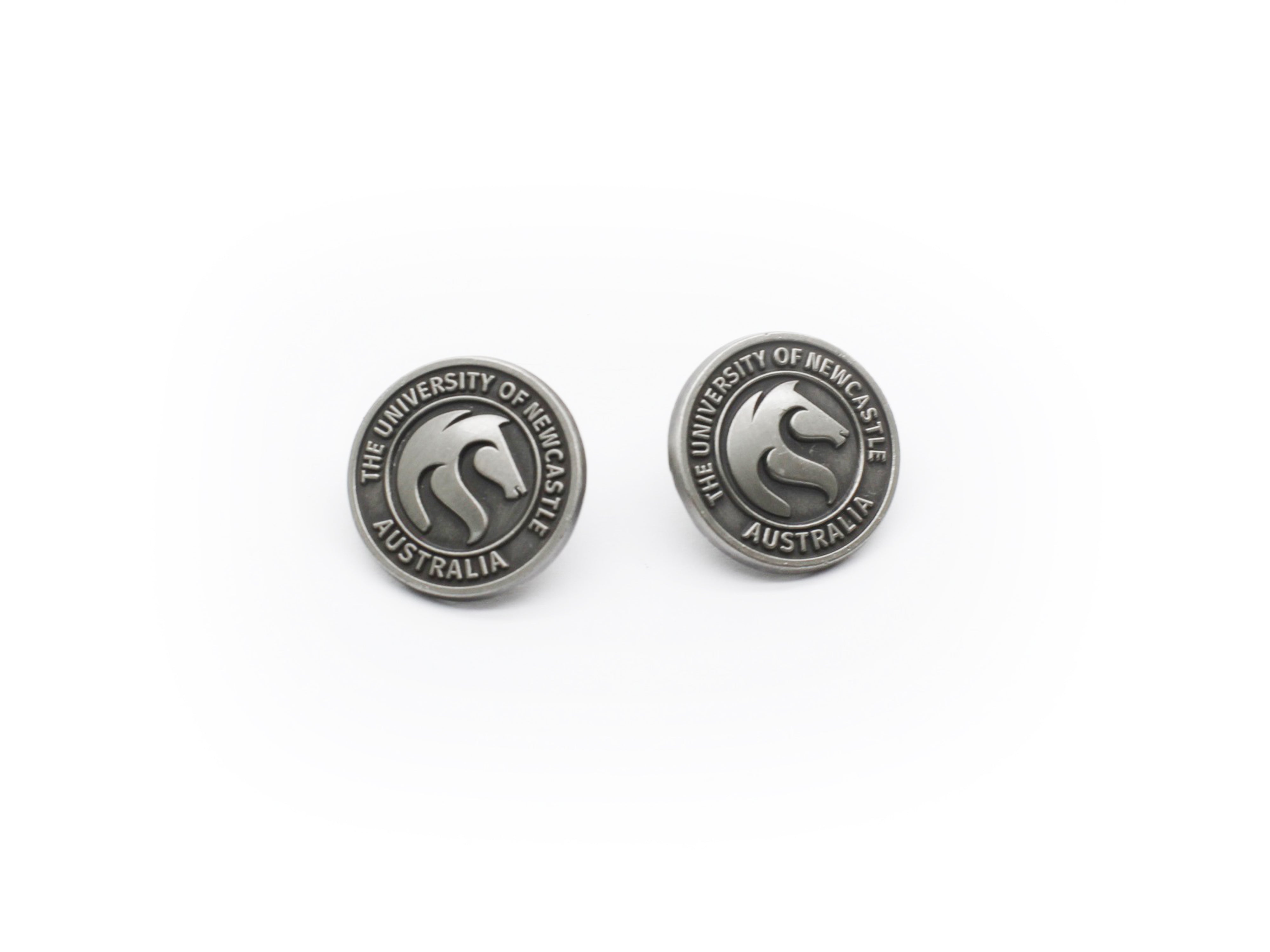 LAPEL PIN ROUND ANTIQUE PEWTER