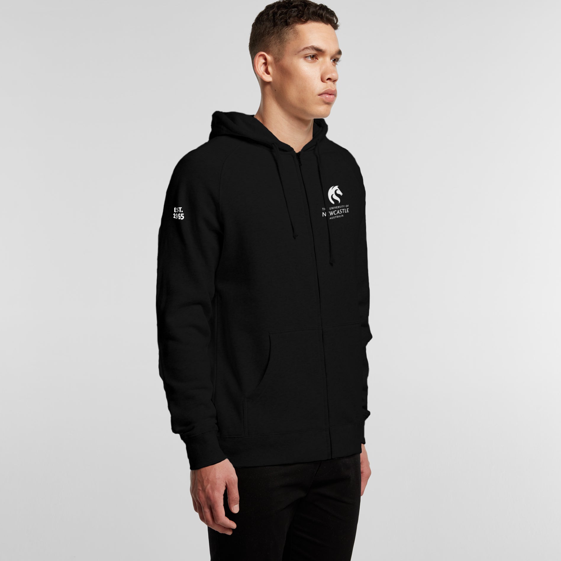 UNISEX EMBROIDERED ZIP POCKET - BLACK