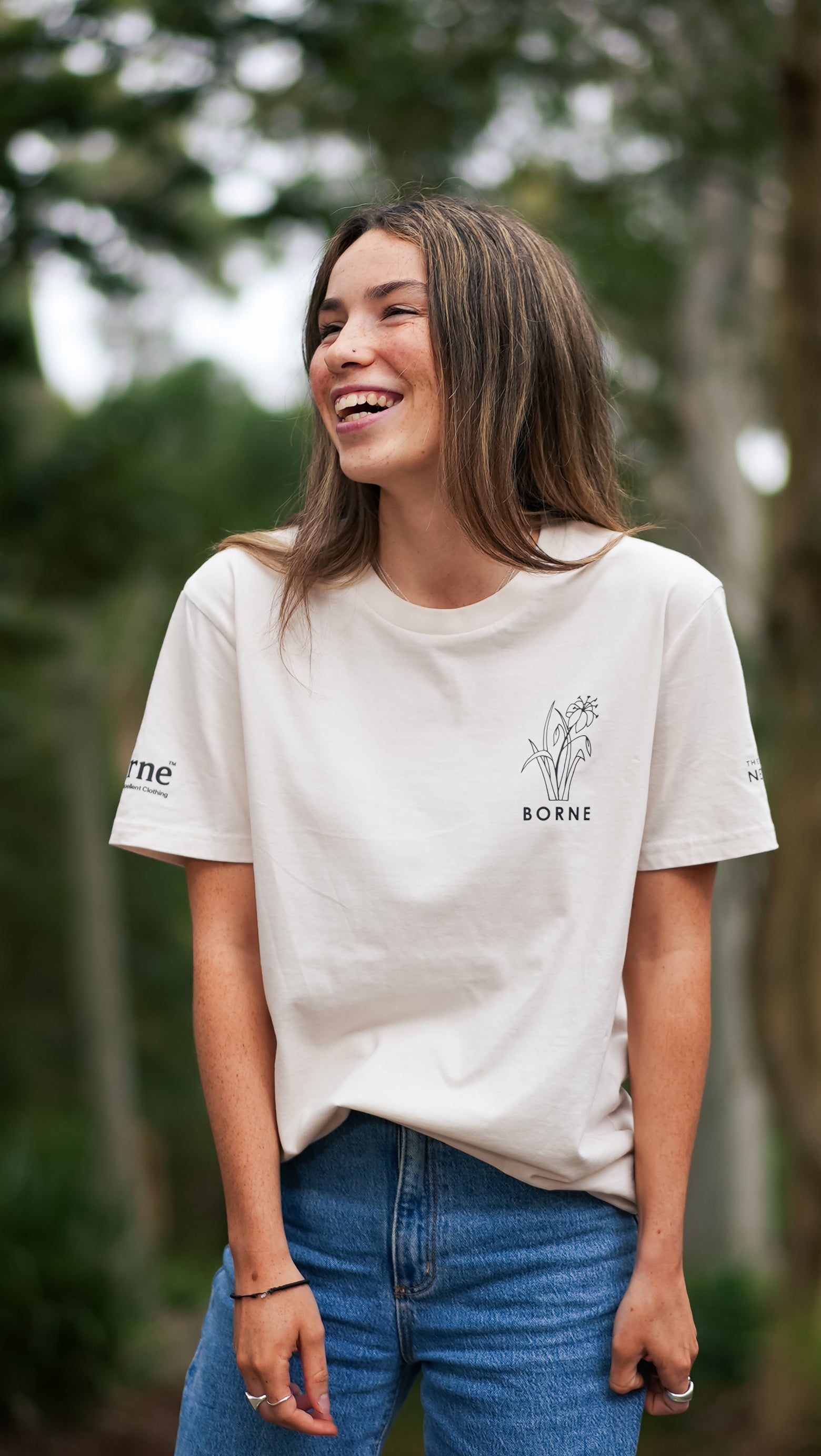 CAMPUS BUSH LINES TEE VINTAGE WHITE