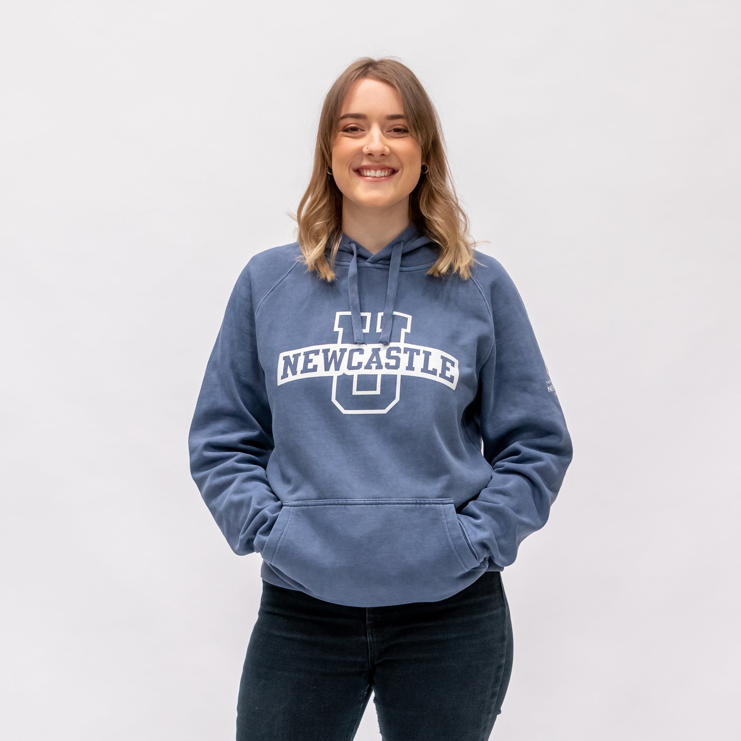 UNISEX CUSTOM FADED HOODIE - BLUE