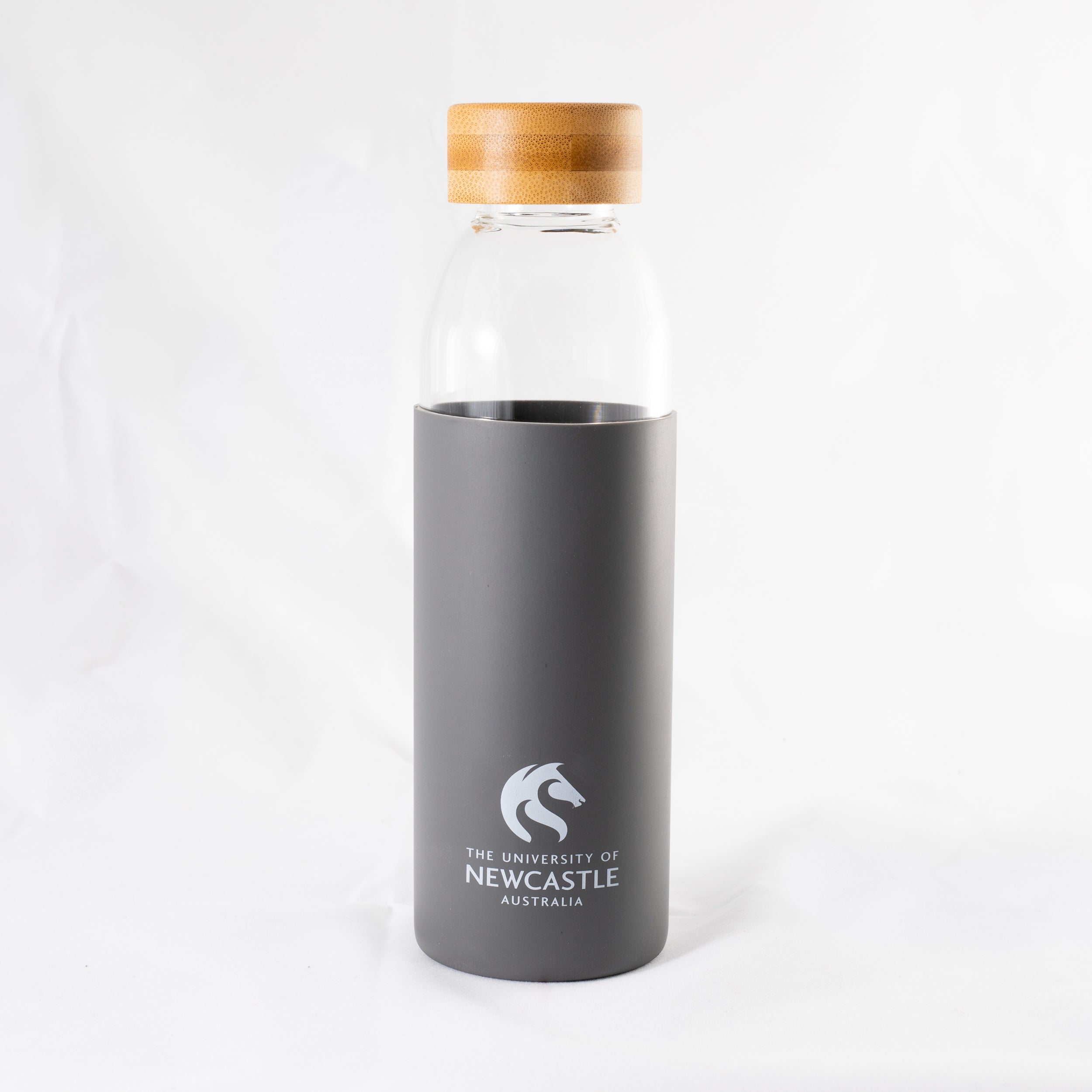 GLASS DRINK BOTTLE WITH BAMBOO LID