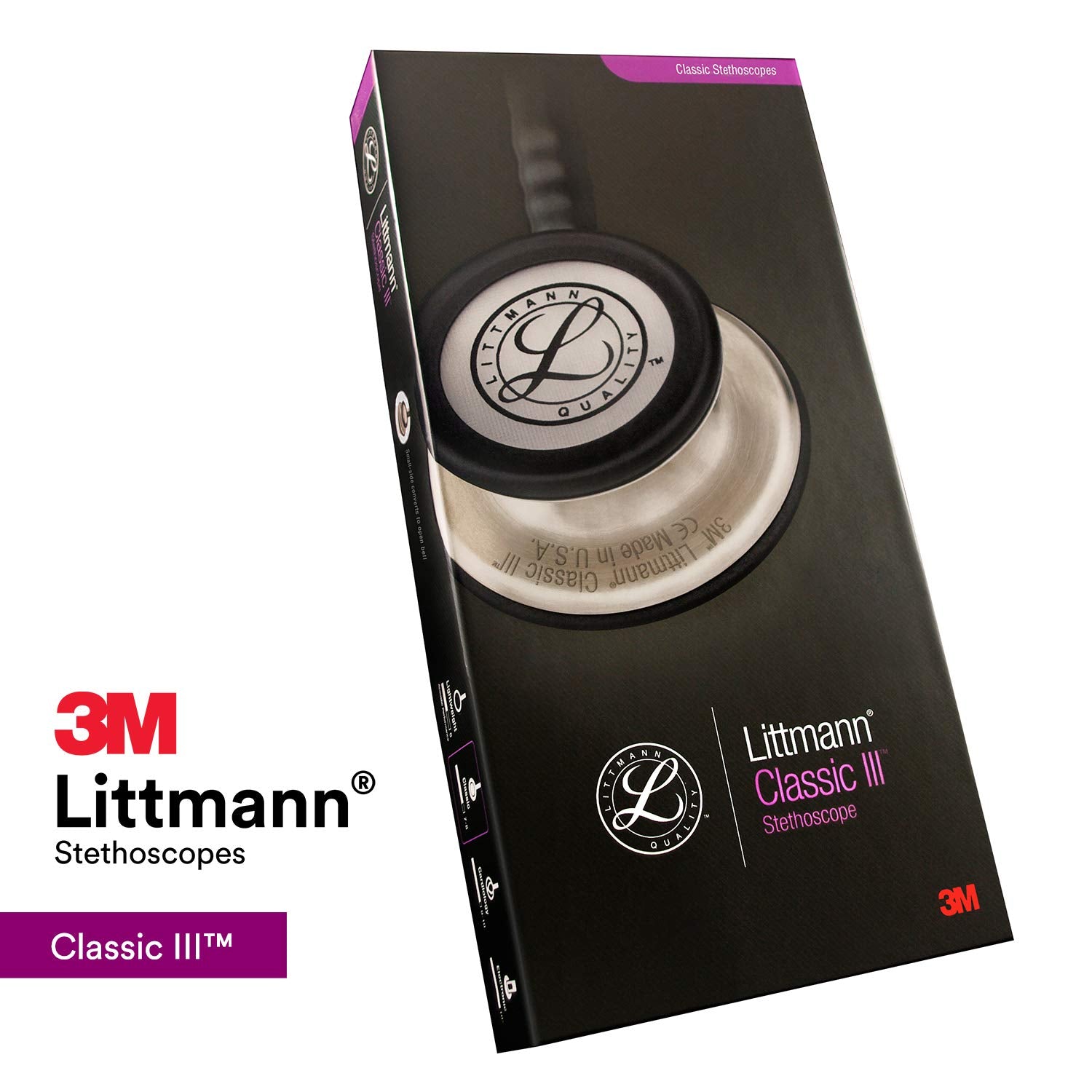 3M LITTMANN CLASSIC III STETHOSCOPE BLACK 5620