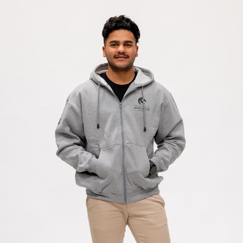 MENS PRINT ZIP POCKET - GREY MARLE