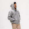 MENS PRINT ZIP POCKET - GREY MARLE